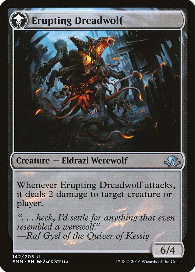 Smoldering Werewolf // Erupting Dreadwolf [Eldritch Moon] - Image 2
